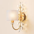 Crystal Wall Sconce With 2 Tier Shade Bathroom Vanity Light 5.5 W 9.1 D 15.9 H
