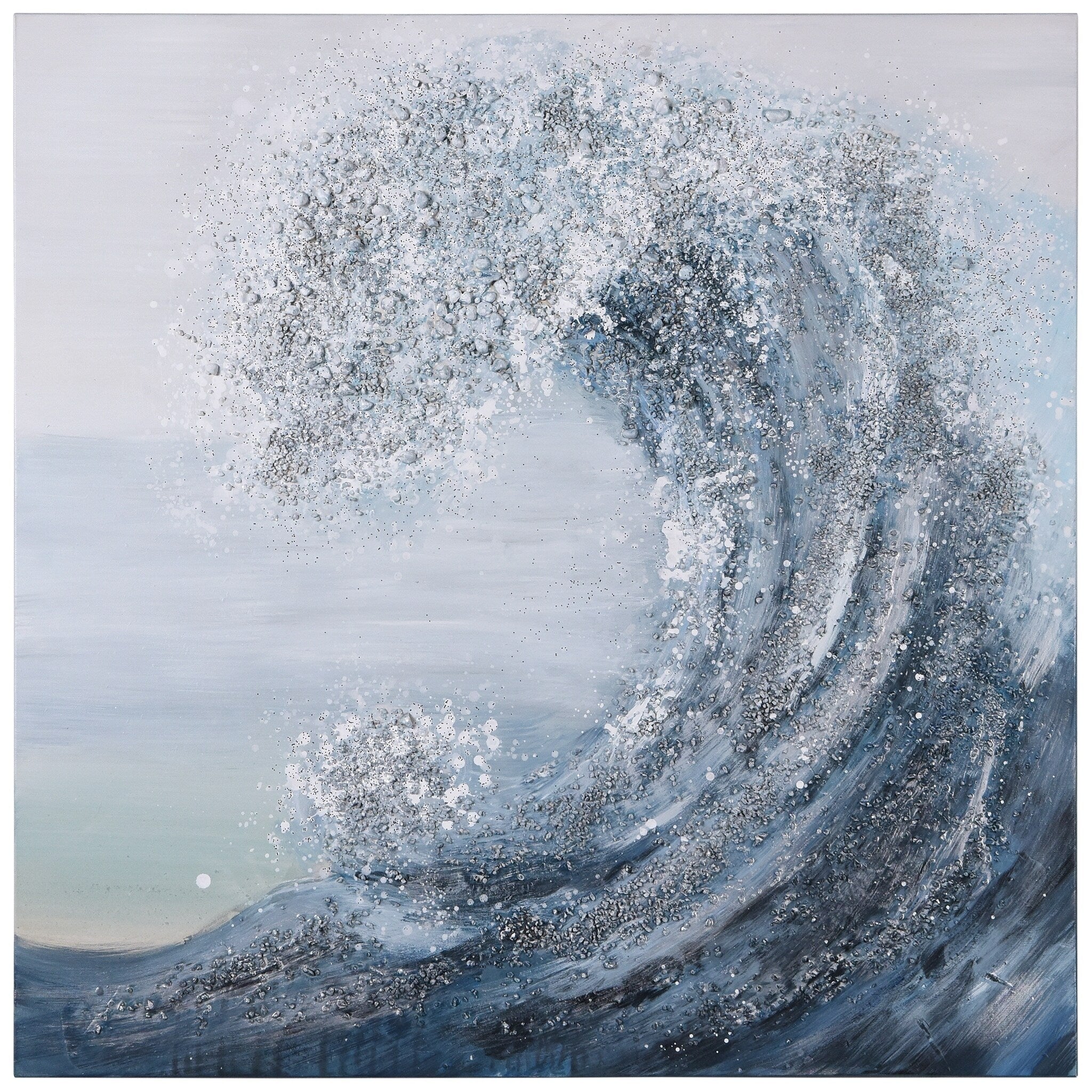 Crystal Wave Textured Metallic Hand Painted Wall Art