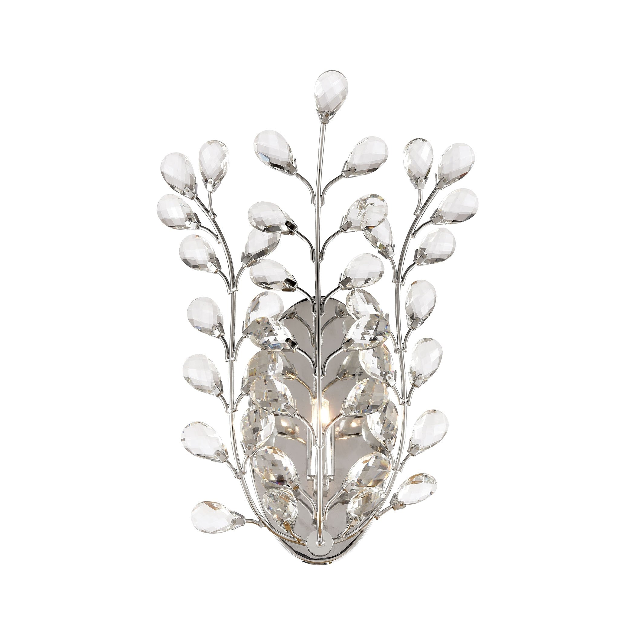 Crystique 14 High 1 Light Sconce Polished Chrome 14 Inch Tall