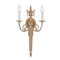 Crystorama Traditional 2 Light Matte Brass Wall Sconce