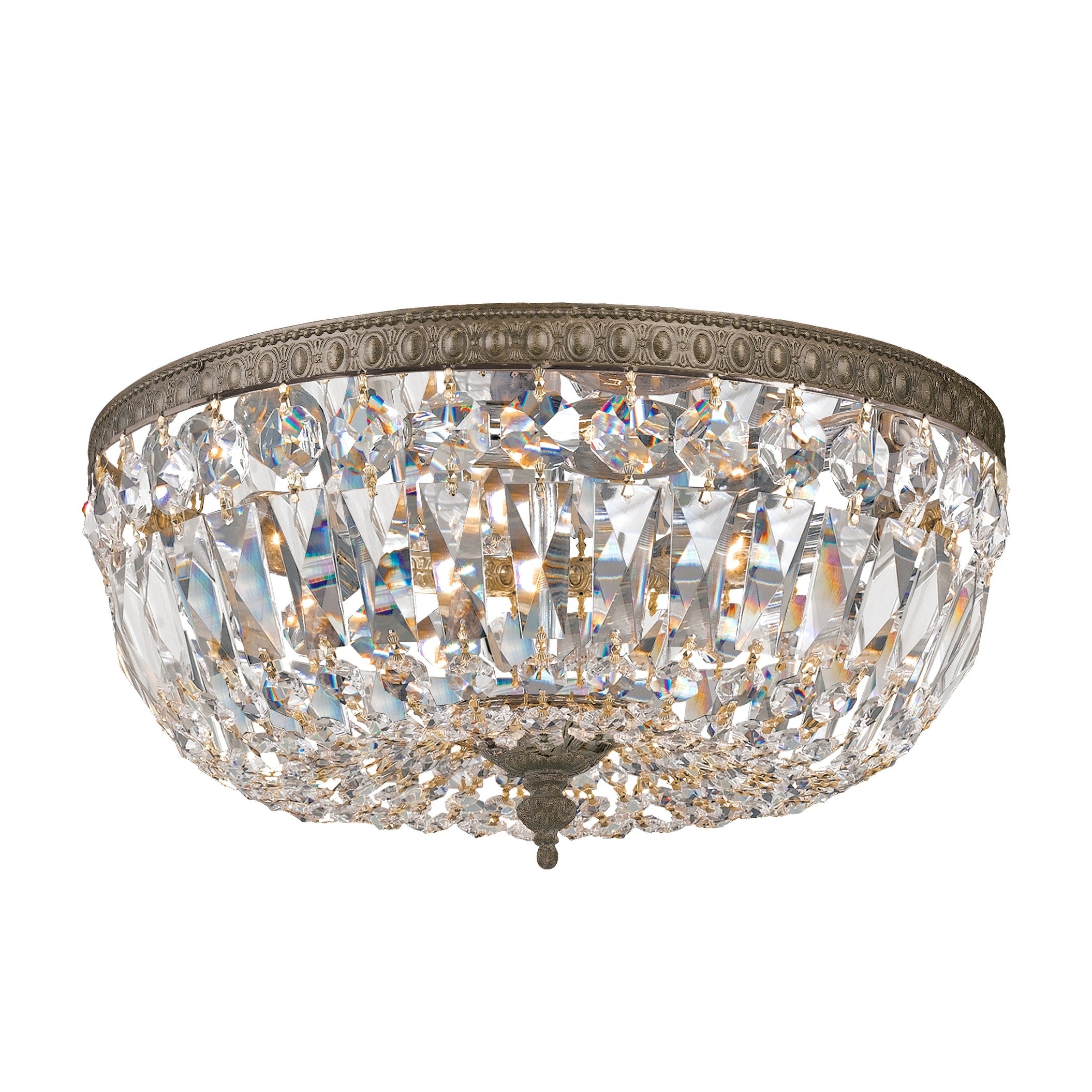 Crystorama English Bronze 3 Light Flush