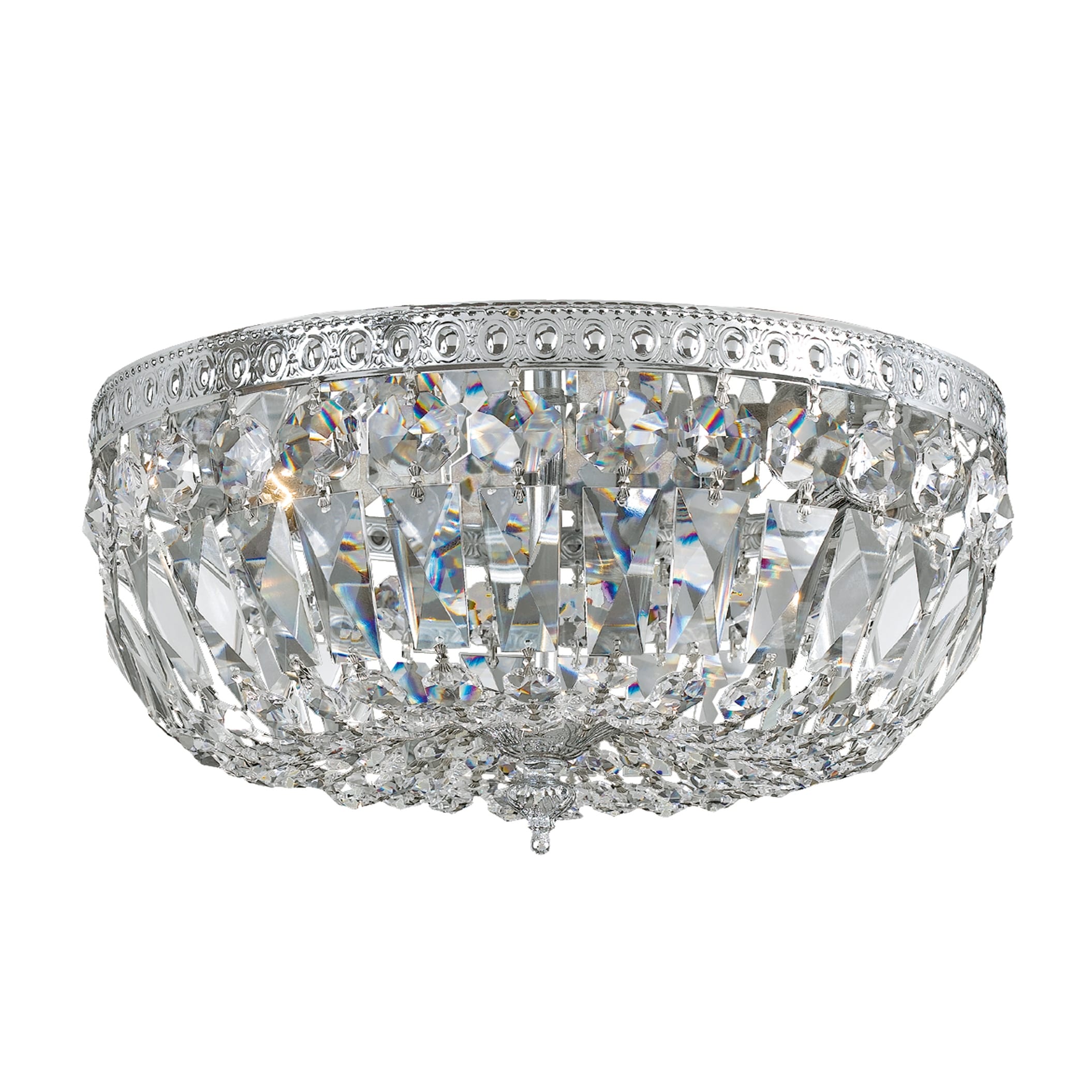 Crystorama Ceiling Mount Collection 3 Light Chrome Swarovski Elements Spectra Crystal Flush Mount