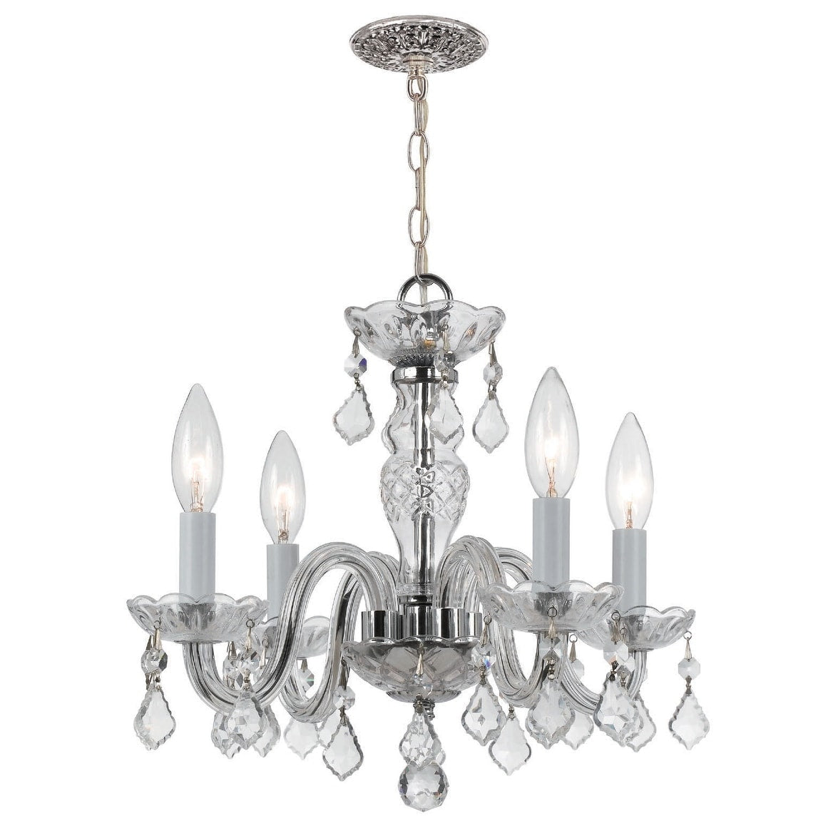 Crystorama Traditional 4 Light Chrome Chandelier