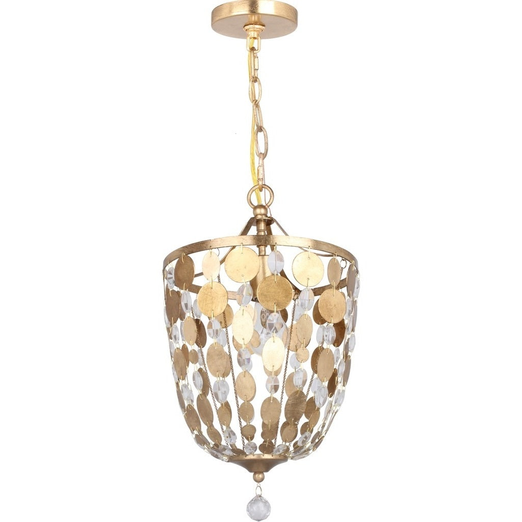 Bella 1 Light Antique Gold Pendant