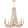 Bella 8 Light Antique Gold Chandelier
