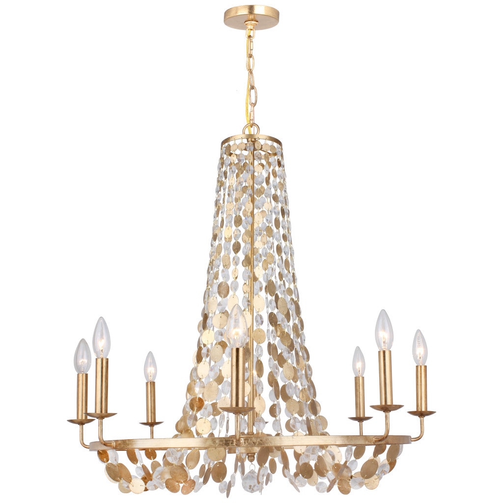Bella 8 Light Antique Gold Chandelier