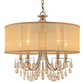 Crystorama Hampton Collection 5 Light Antique Brass Chandelier