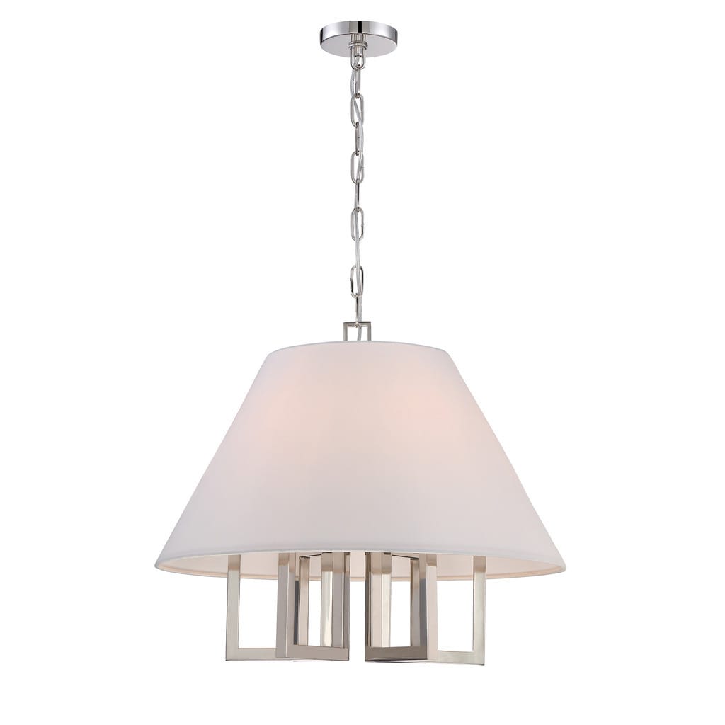 Libby Langdon Westwood 6 Light Polished Nickel Chandelier Polished Nickel