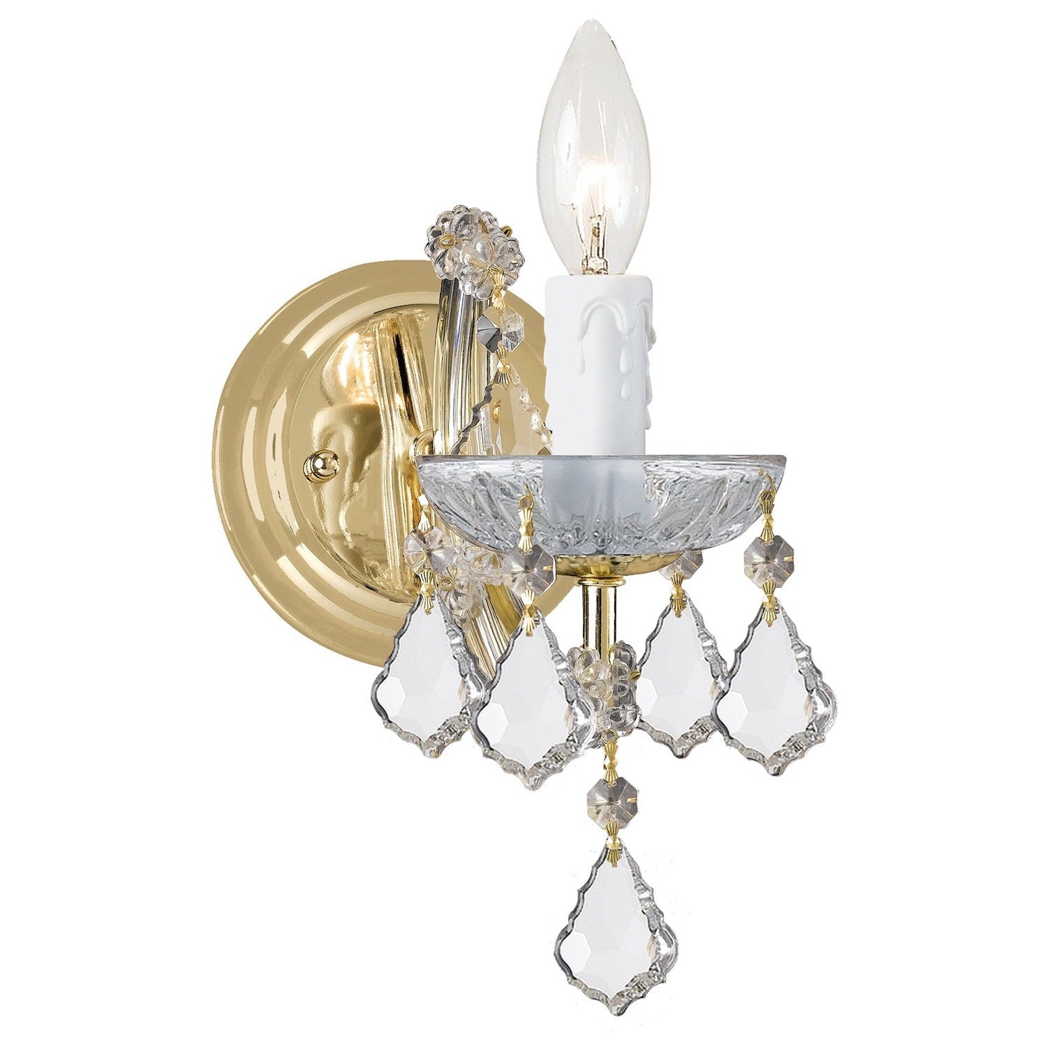 Crystorama Maria Theresa 1 Light Gold Wall Sconce
