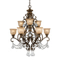 Crystorama Norwalk Collection 9 Light Bronze Umber Crystal Chandelier