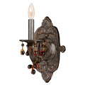 Crystorama Paris Market Collection 1 Light Venetian Bronze Amber Crystal Wall Sconce
