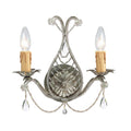 Crystorama Paris Market Collection 2 Light Silver Leaf Wall Sconce