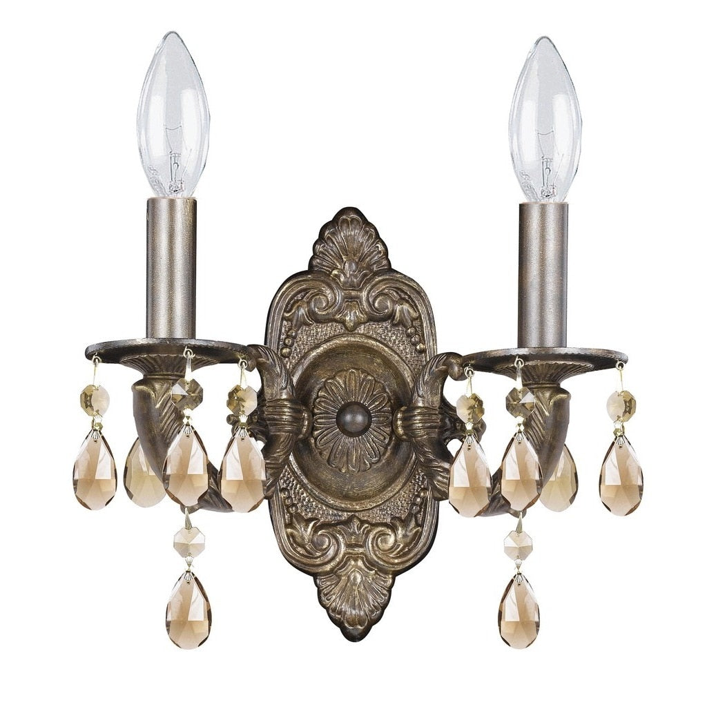 Crystorama Paris Market Collection 2 Light Venetian Bronze Wall Sconce