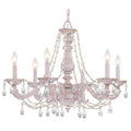 Paris Market 6 Light Antique White Swarovski Spectra Crystal Chandelier
