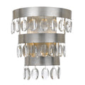 Crystorama Perla Collection 2 Light Antique Silver Wall Sconce