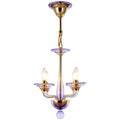 Stella 4 Light Gold Amethyst Glass Mini Chandelier
