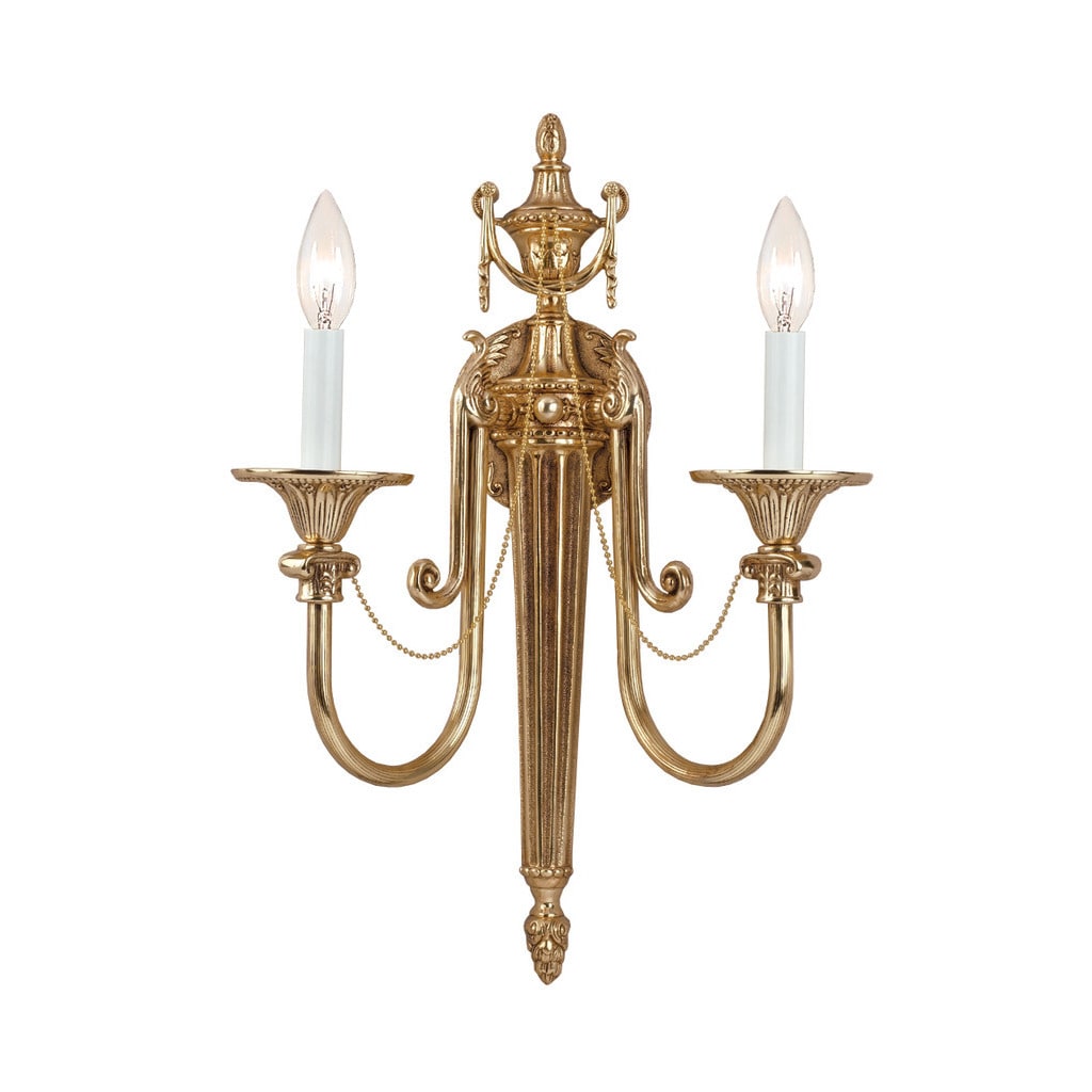 Crystorama Traditional 2 Light Olde Brass Wall Sconce