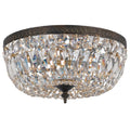 Crystorama Traditional 3 Light Clear Crystal English Bronze Flush Mount