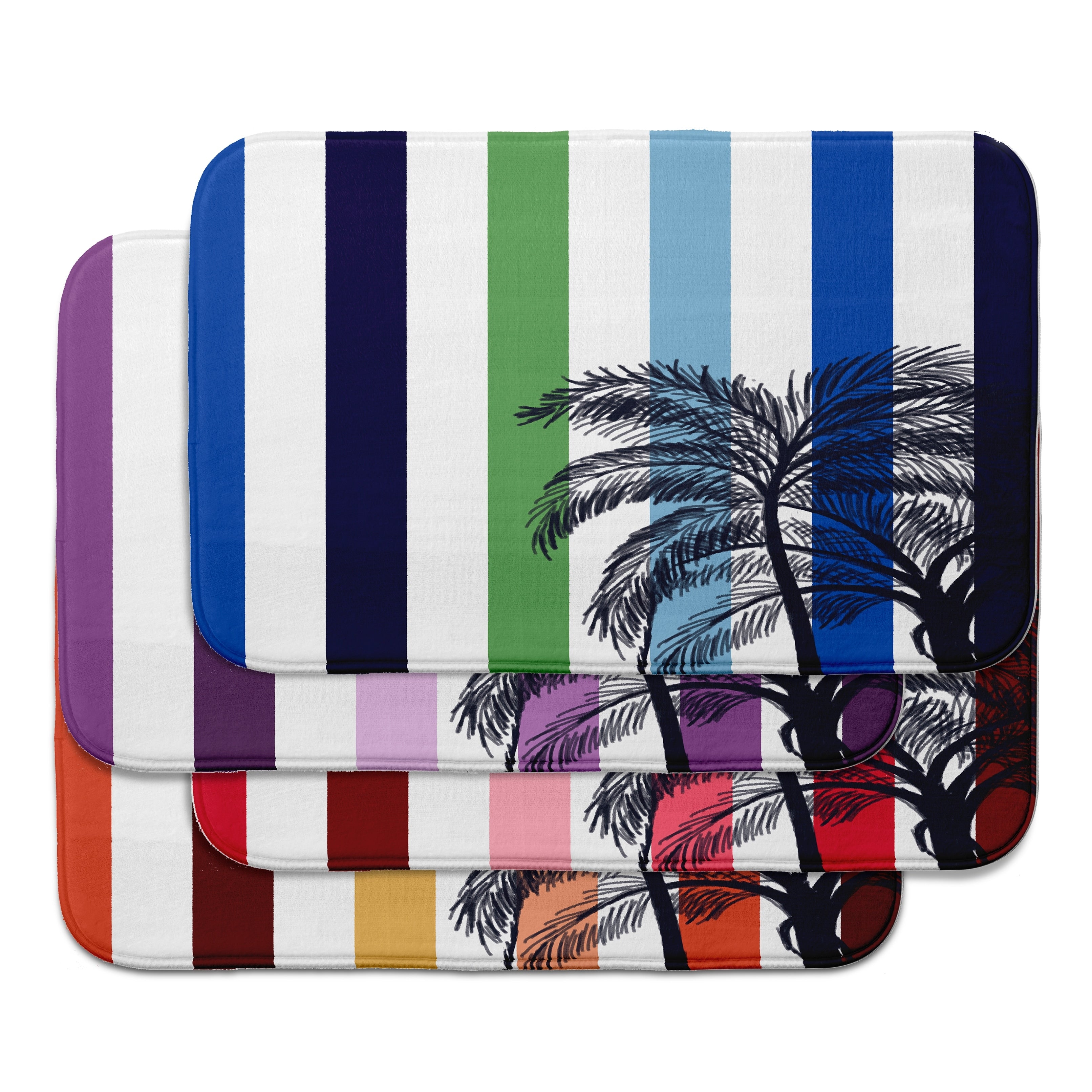 Cuban Flare Thin Stripe Palm Bath Mat