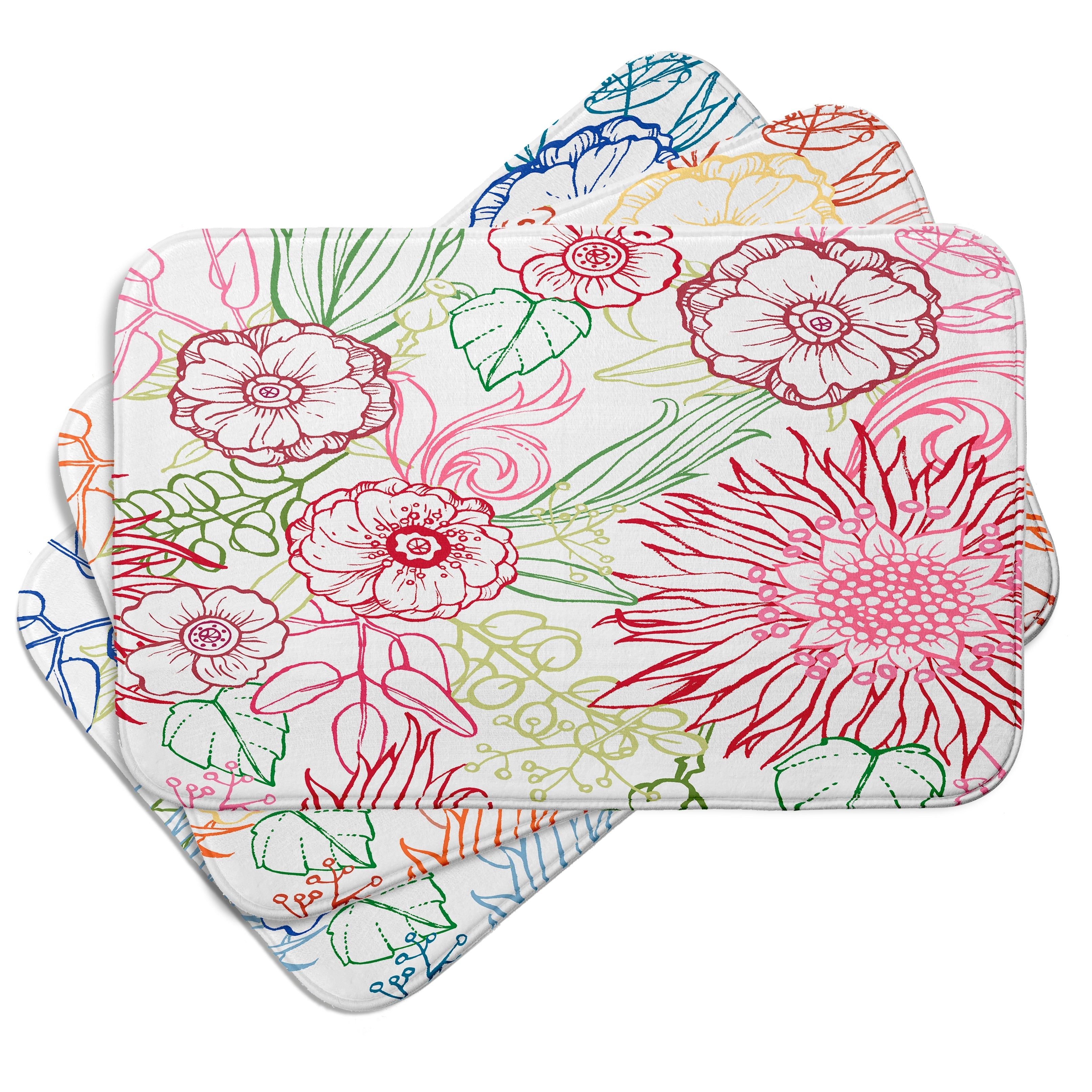 Cuban Flare Zentangle 4 Color Bath Mat