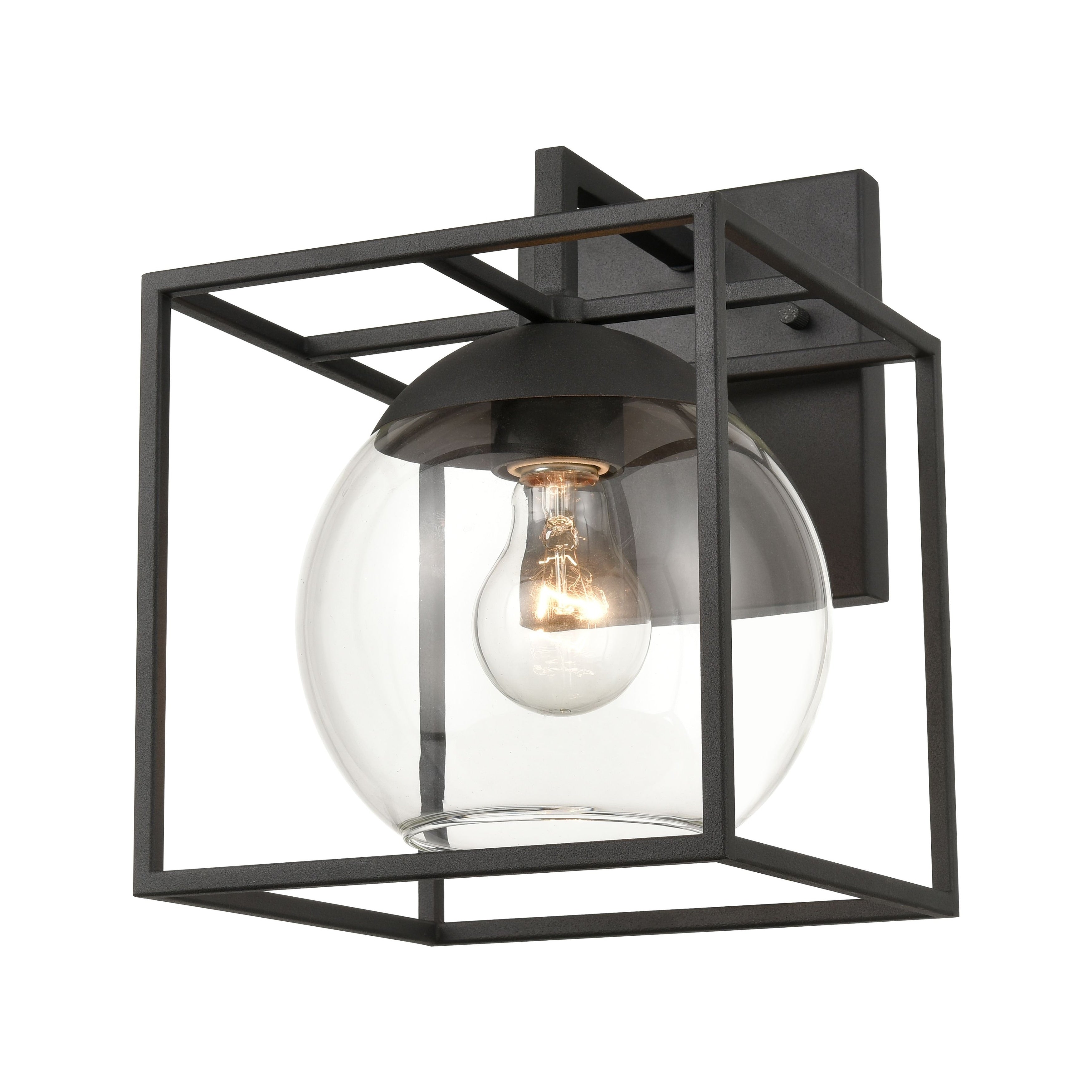 Cubed 1 Light Outdoor Sconce Charcoal