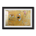 Cubist Dog With Stars Child Artist Custom Framed Print