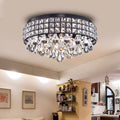 Cuddy Antique Black Metal 16 Inch Crystal Flush Mount Light