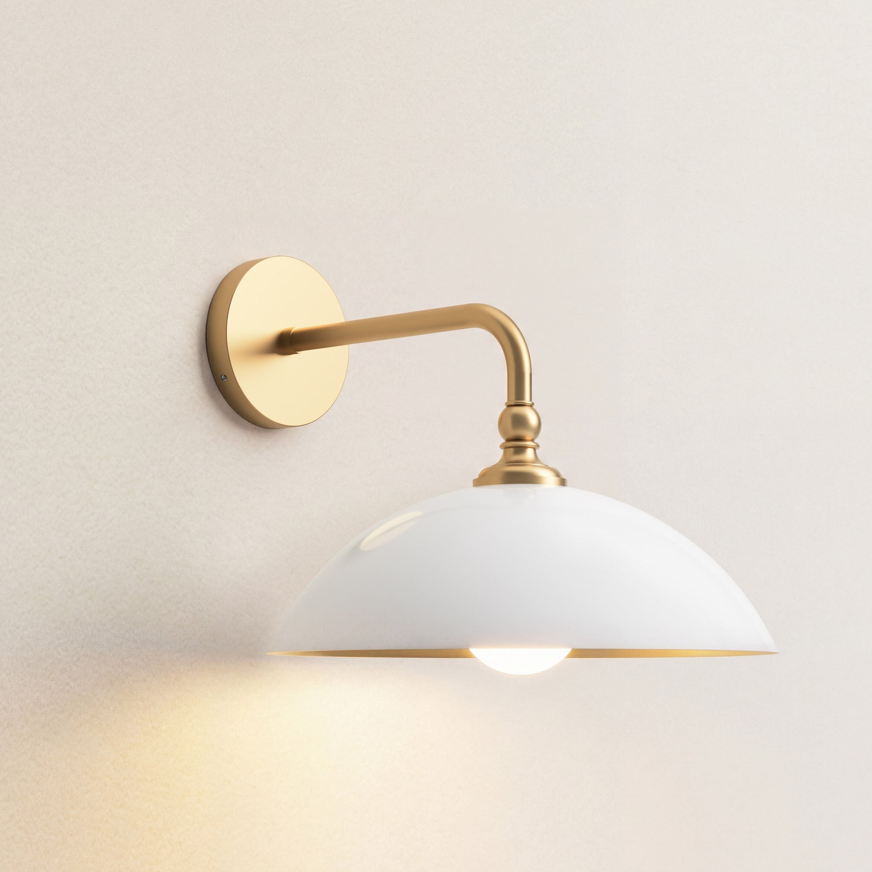 Cuenco Dome Wall Sconces 12.5 Metal Natural Beige Brushed Gold 1 Light Wall Sconces For Bedroom Hallway In Modern Style