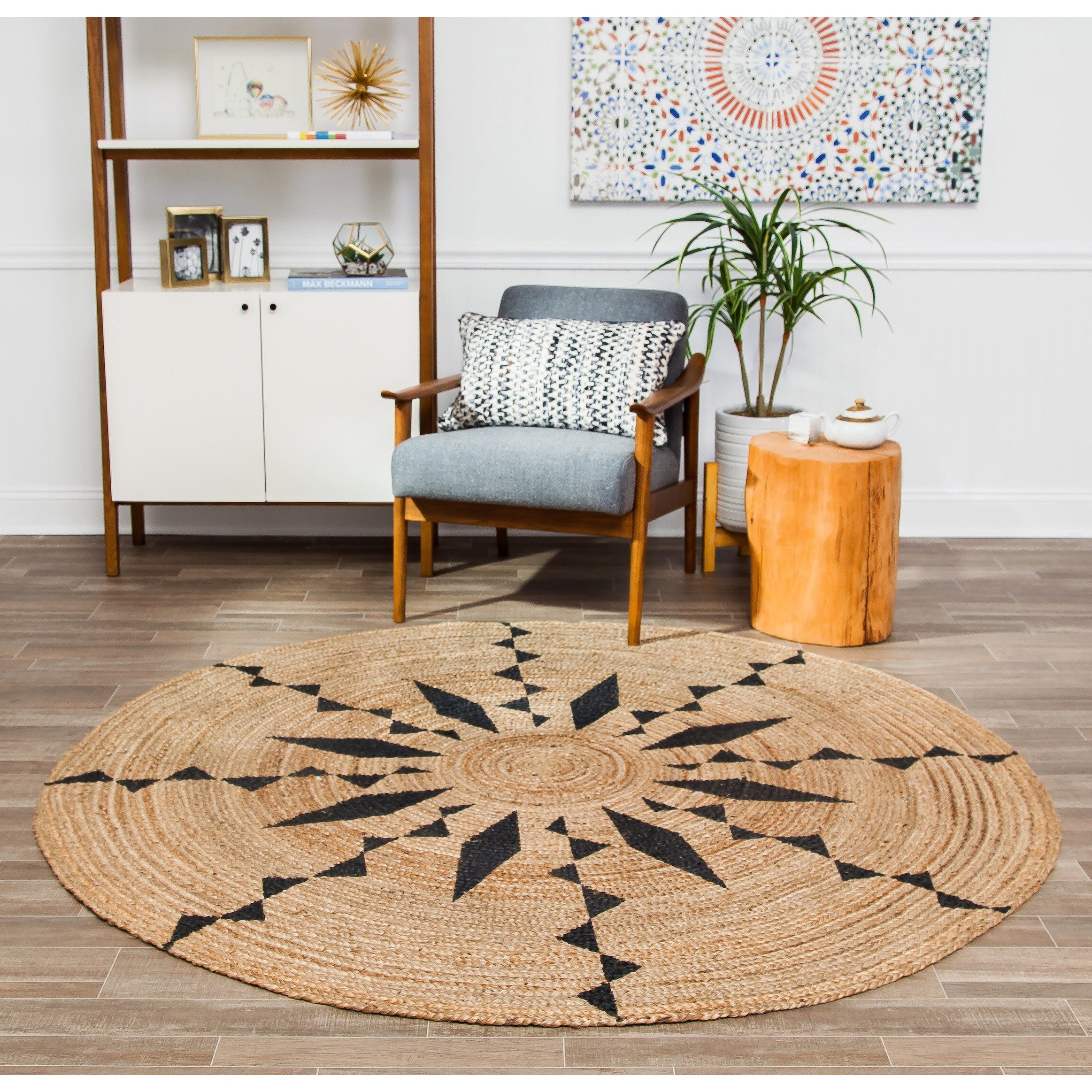 Cuitl Huac Tribal Round Area Rug