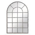 The Gray Barn Wilset Antique Rustic Grey Arched Wall Mirror 30X44X1.25