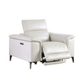 Cuny Power Recliner Chair Taupe Gray Faux Leather Wall Hug Back