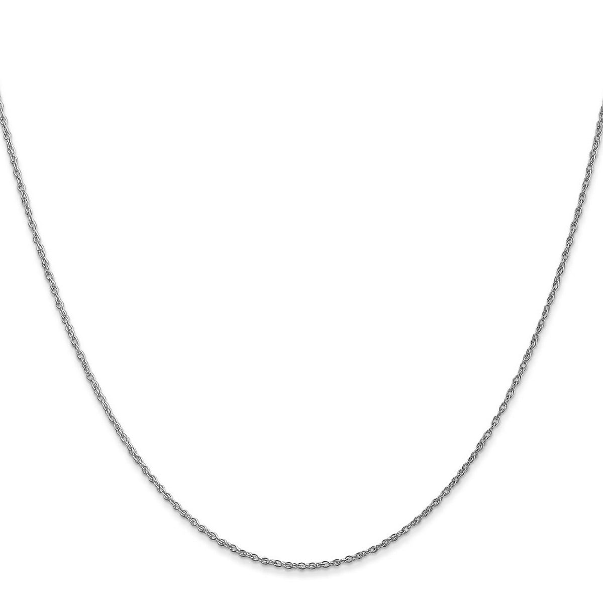 Curata 10K White Gold 0.8Mm D C Light Baby Rope Chain Necklace Spring Options 16 18 20 24