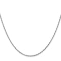 Curata 10K White Gold 1.3Mm Heavy Baby Rope Chain Necklace Lobster Options 16 18 20 24