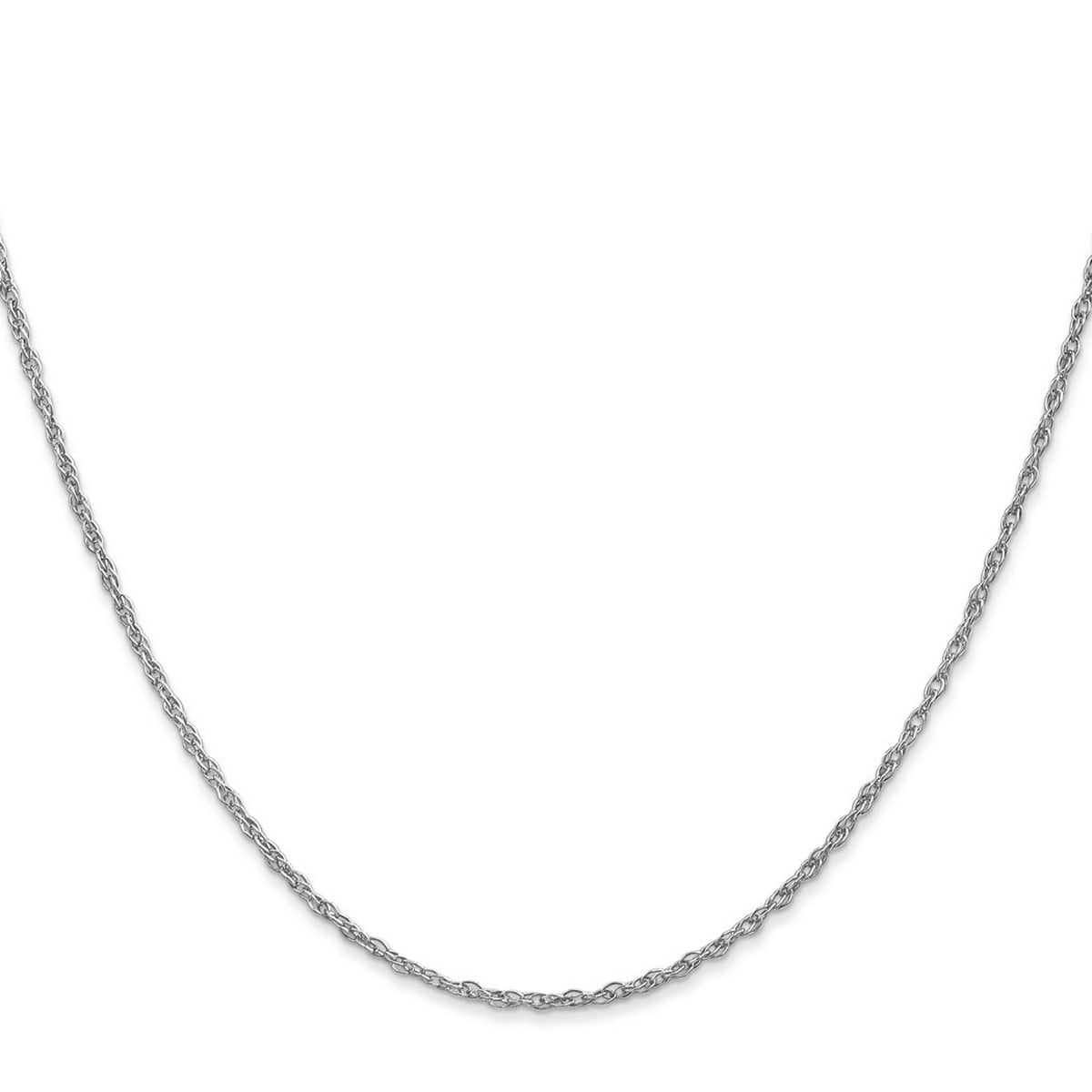 Curata 10K White Gold 1.3Mm Heavy Baby Rope Chain Necklace Lobster Options 16 18 20 24