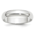 Curata 10K White Gold Unisex 5 Mm Half Round Light Wedding Band Sizes 4 14