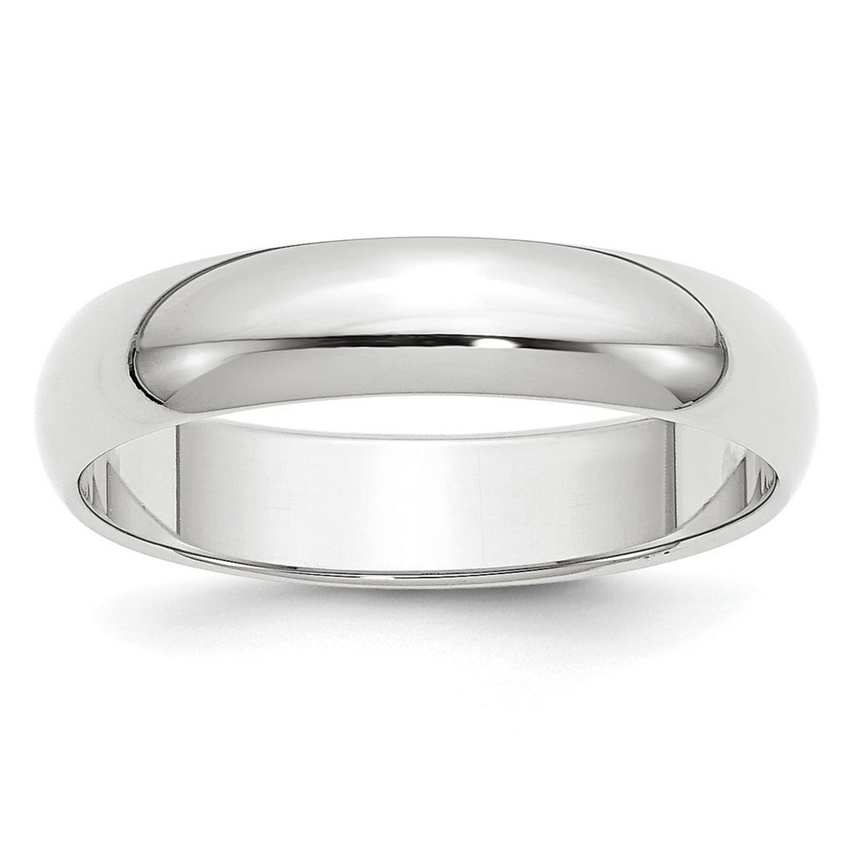 Curata 10K White Gold Unisex 5 Mm Half Round Light Wedding Band Sizes 4 14