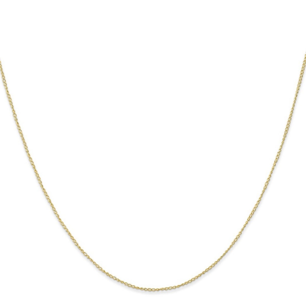 Curata 10K Yellow Gold 0.5Mm Carded Curb Chain Necklace Spring Ring Options 16 18 20 24