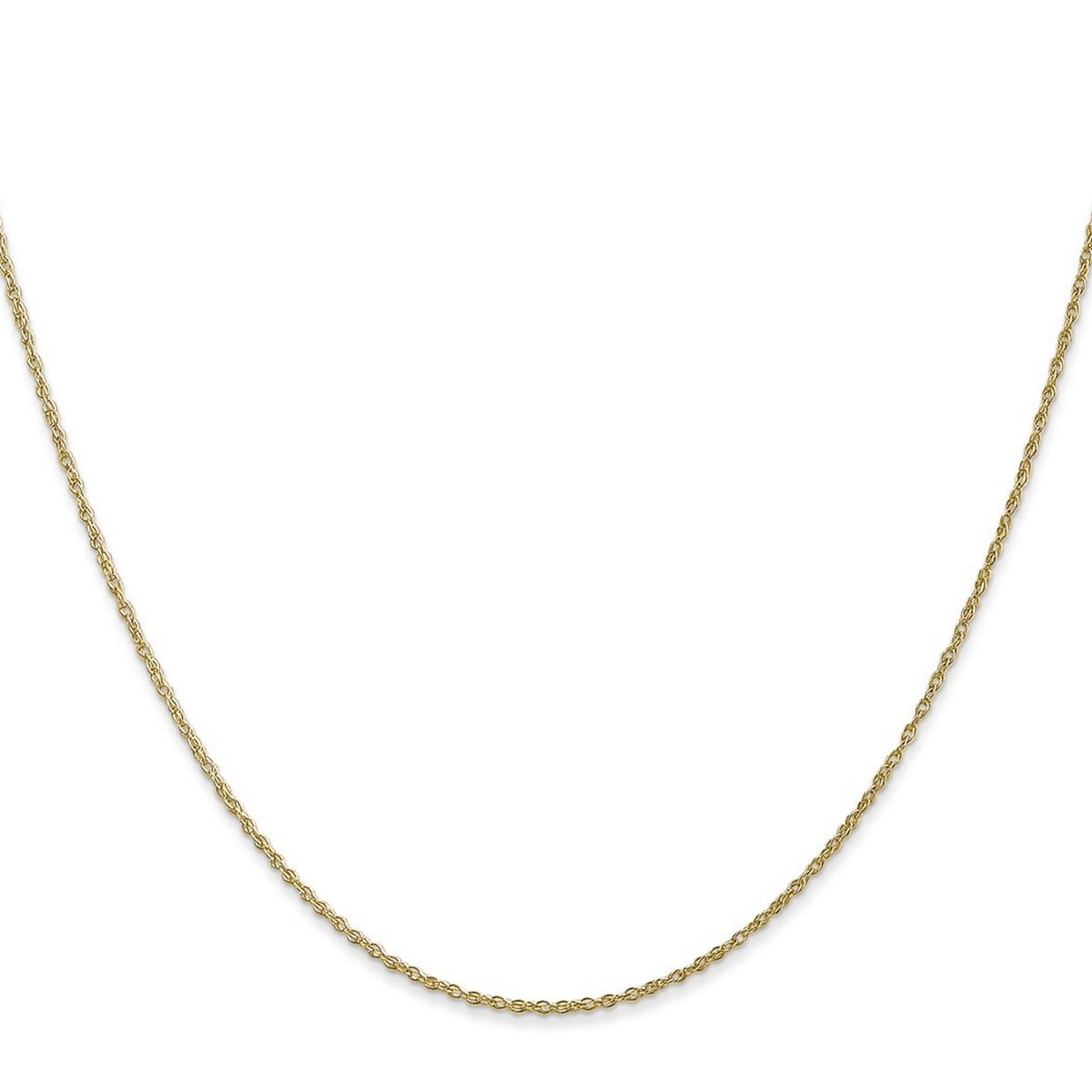 Curata 10K Yellow Gold 0.8Mm Light Baby Rope Chain Necklace Spring Ring Options 16 18 20 24