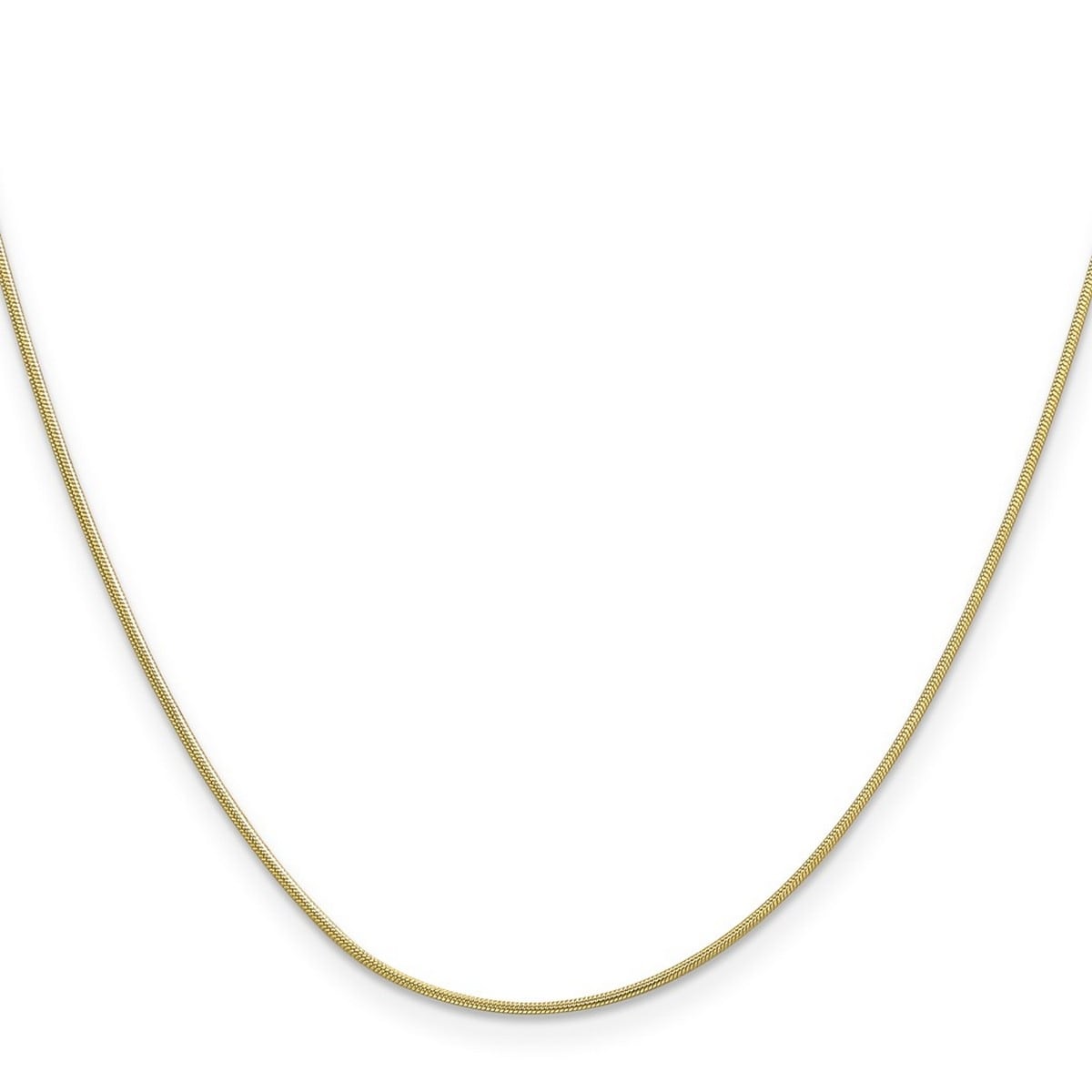 Curata 10K Yellow Gold 0.9Mm Round Snake Chain Necklace Lobster Options 16 18 20 24