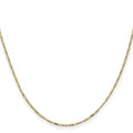 Curata 10K Yellow Gold 1.25Mm Flat Figaro Chain Necklace Spring Ring Options 16 18 20 24