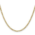 Curata 10K Yellow Gold 2.5Mm Figaro Link Chain Necklace Lobster Options 16 18 20 22 24
