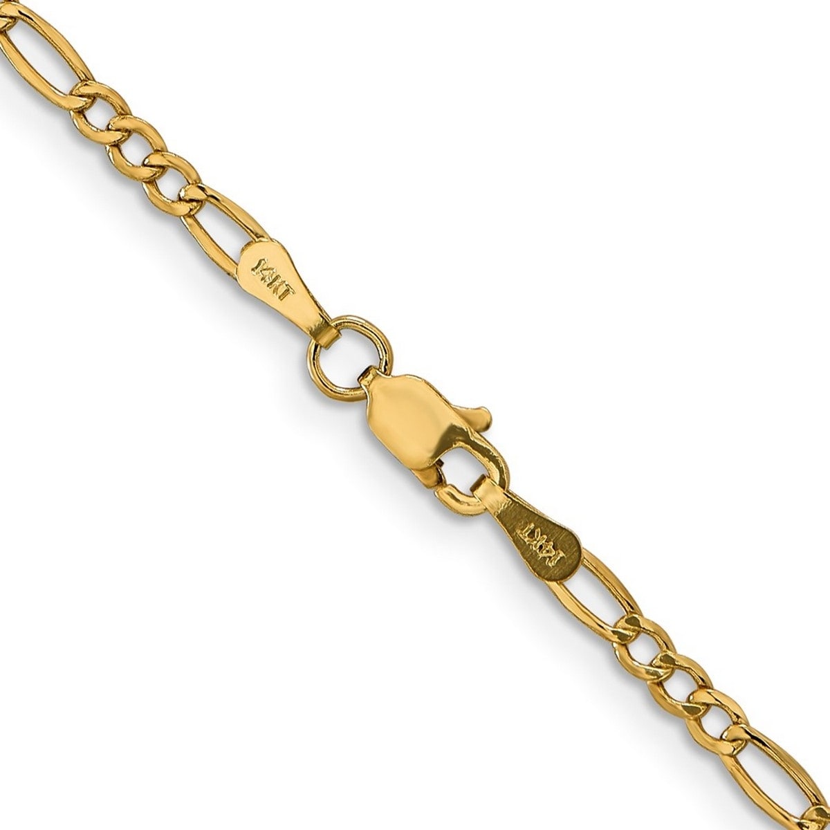 Curata 10K 2.5Mm Figaro Chain Bracelet 7 Inch