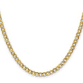 Curata 10K Yellow Gold Polished Lobster Claw Closure 4.3Mm Semi Solid Curb Link Chain Bracelet 7 Inch