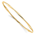 Curata 10K Yellow Gold 7 Polished Twisted Slip On Stackable Bangle Bracelet