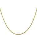 Curata 10K Yellow Gold Mens 1.5Mm Solid Diamond Cut Rope Chain Necklace Lobster Options 18 20 22 24 30