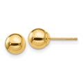 Curata 10K Polished 6Mm Ball Post Earrings