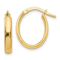 Curata 14Mm 10K Polished Yellow Gold Hoop Earrings
