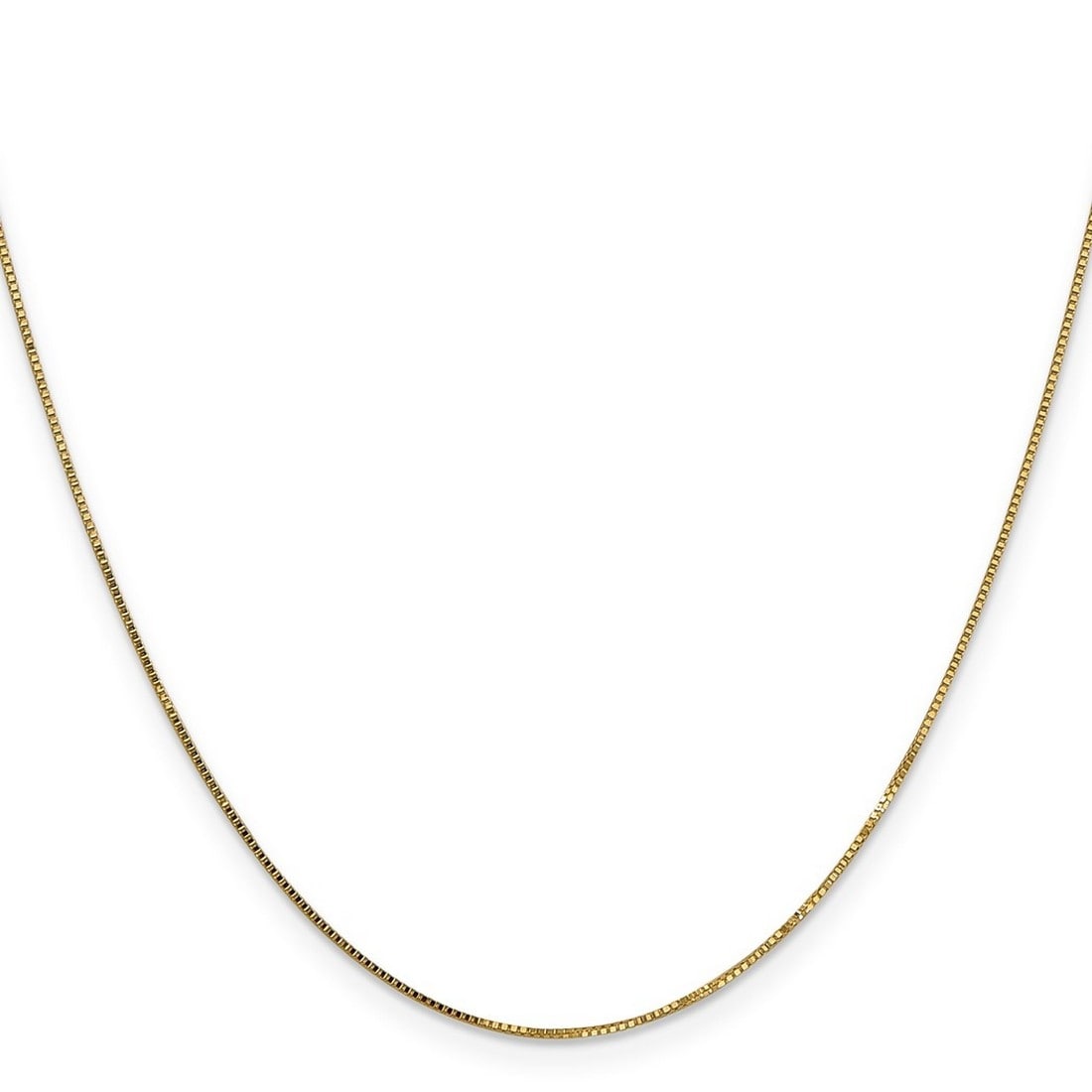 Curata 10K Yellow Gold Solid 0.7Mm Box Chain Necklace Options 16 18 20 24