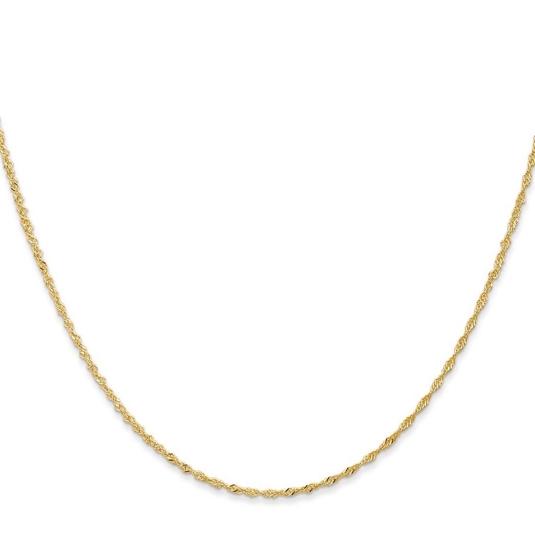 Curata 10K Yellow Gold Solid 1.0Mm Baby Box Chain Necklace Options 16 18 20