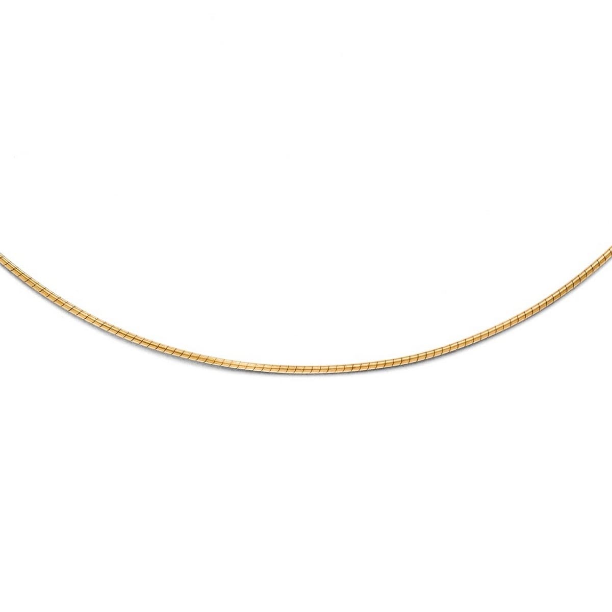 Curata 10K Yellow Gold Solid 1.0Mm Snake Wire Chain Necklace Lobster Options 16 18